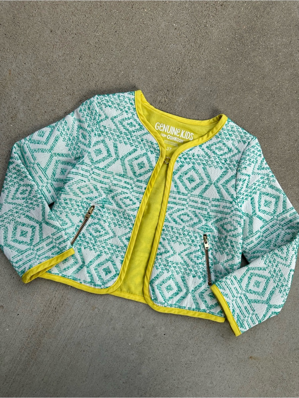 Geometric Aztec Patterned Girls Jacket